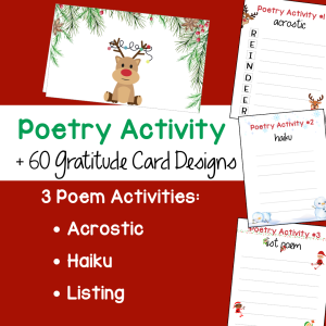 Christmas Gratitude Poetry Writing & Card Activity